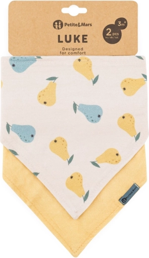 Petite&Mars bandana seilinukai Luke, 2 vnt. – Beige pears a intense ochre