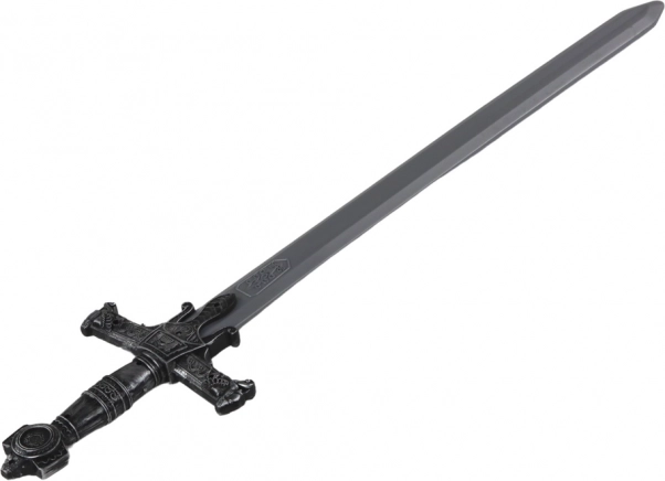 Plastinis karinis kalavijas su dekoruota rankena ir garsais, 80 cm