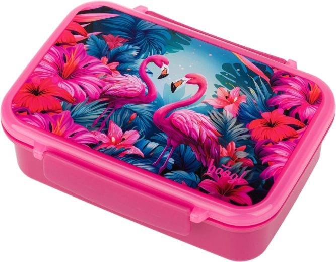 Baagl priešpiečių dėžutė su išimamais skyreliais Flamingo