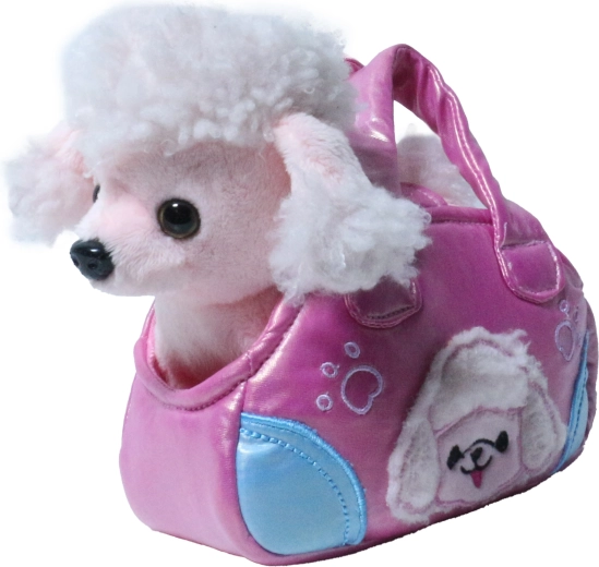 Plush Pink Poodle in a Handbag 17 cm