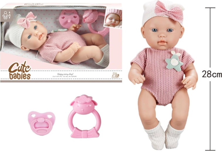 Baby Doll with Pacifier and Rattle