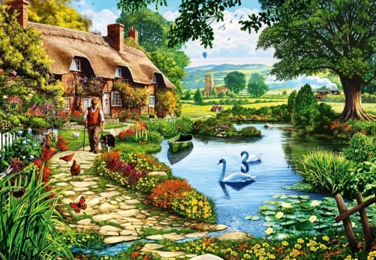BLUEBIRD puzzle Lake Cabin 1000 pieces