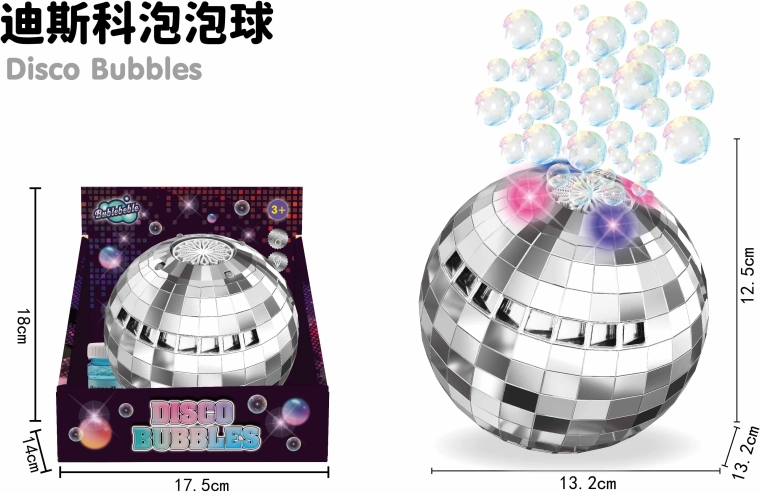 Burbulų disko rutulys su šviesos efektais