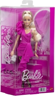 Barbie Deluxe Style lėlė rožinėje suknelėje su raukiniu