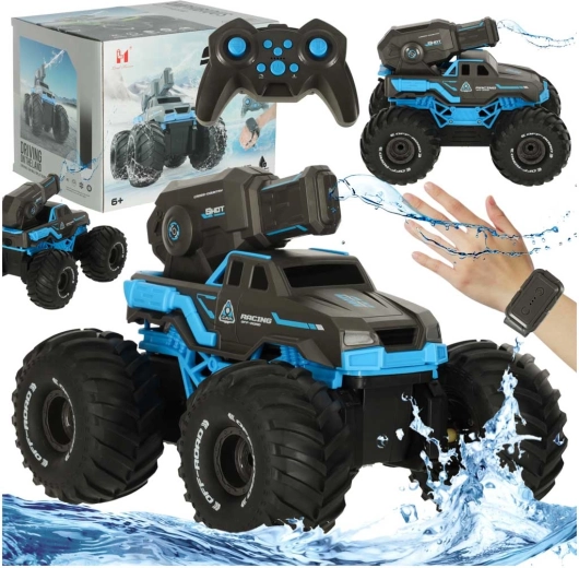 Waterproof RC amphibious car with water cannon and gesture control