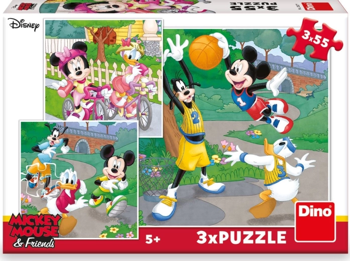 Puzzle MICKEY AND MINNIE play sports 3×55 pieces