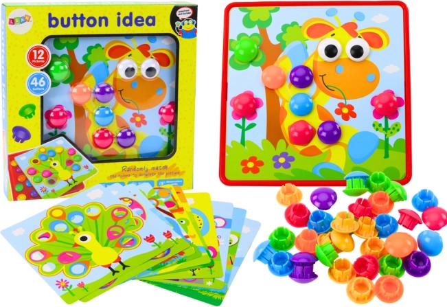 Children's Puzzle with Colorful Buttons - 12 Designs