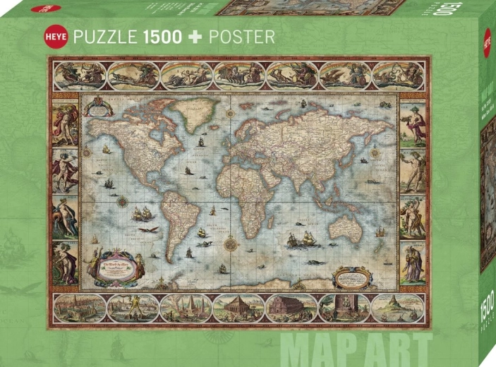 Heye puzzle Map Art: Willem Blaeu's World, 1500 pieces