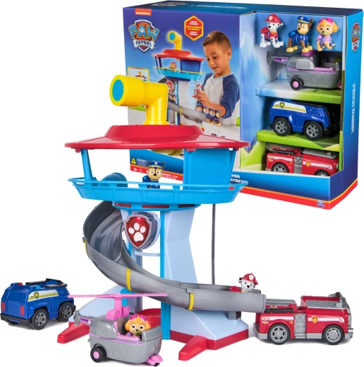 PAW Patrol lookout tower with lights, sounds, vehicles and figures