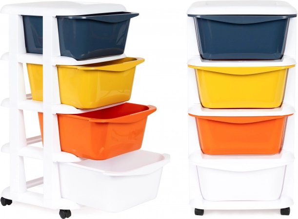 ModernHome riedėjantis 4 stalčių organizatorius su ratukais