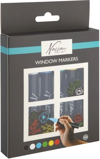 GRAFIX window chalk markers – set of 6 colors