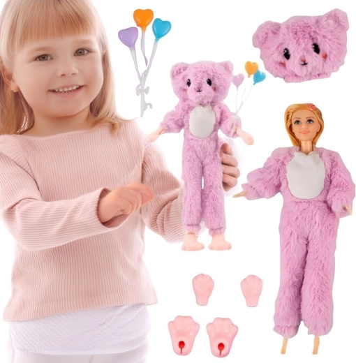 Woopie Royal doll in a pink bear costume – amusement park fun