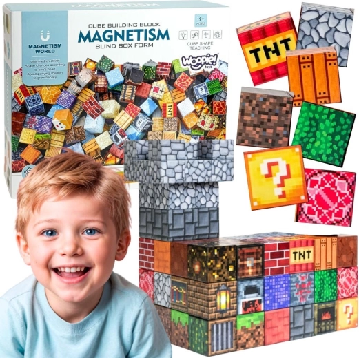 Woopie Magnetic Building Blocks – 3D Magnetic Cubes, Educational Set 63 pcs