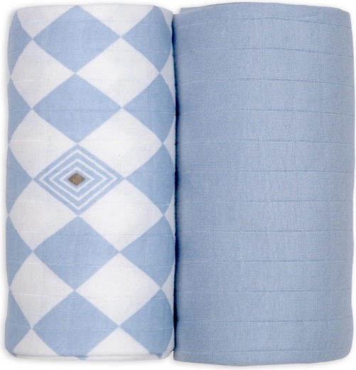 Lodger vystykliukas iš organinės medvilnės 110 × 110 cm, Blue fogg – 2 vnt.