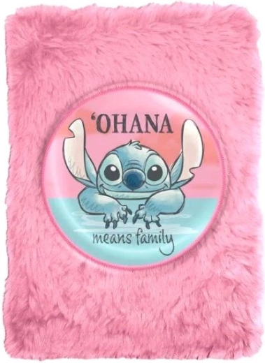 Pink Lilo & Stitch Plush Notebook