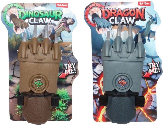 Iššokantys drakų/dinozaurų plastikiniai nagai 11 × 29 cm, 2 spalvos