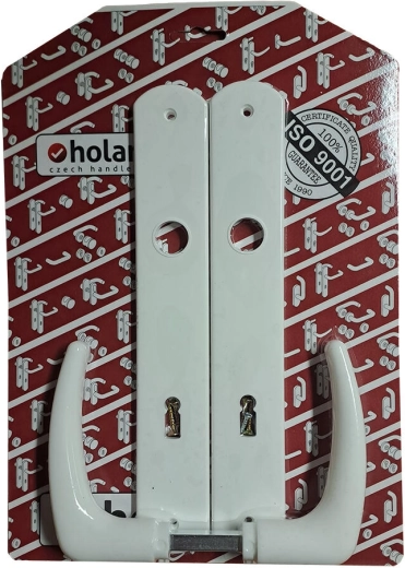 Durų rankena Klasik su XXL skydeliu 90 mm BB (įleidžiamai) spynai, balta