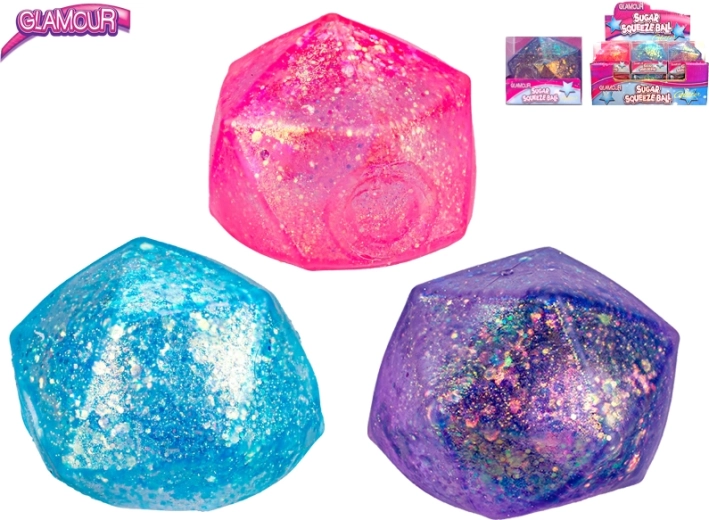 Glamour anti-stress diamond ball with glitter slime