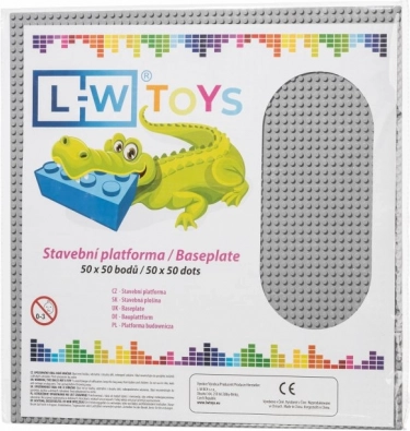 Didelė statybinė pagrindo plokštė 50×50 taškų – pilka (suderinama su LEGO)