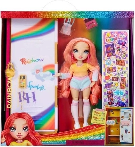 Rainbow High madinga lėlė su mokykline spintele ir priedais