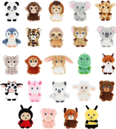 Keeleco mini pliušiniai gyvūnėliai 10 cm (24 rūšių rinkinys)