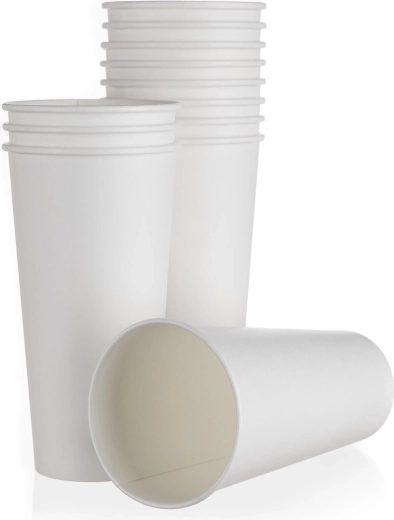 Popierinis puodelis 500 ml, baltas, vienkartinis (12 vnt.)