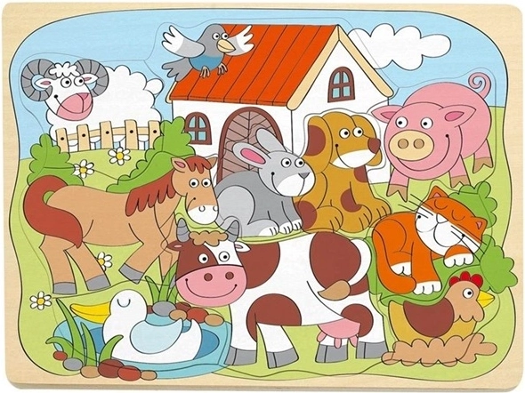 Woodyland Wooden Farm Animal Peg Puzzle