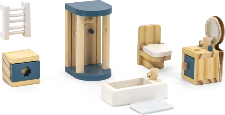Viga PolarB wooden dollhouse furniture set – bathroom