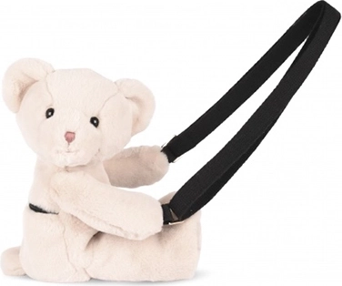 Doudou pliušinė rankinė per petį, meškiukas, smėlio spalvos, 30 cm