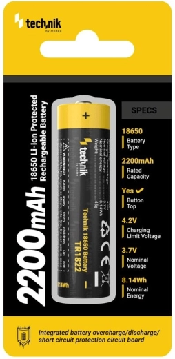 Technik TR1822 įkraunamas akumuliatorius 18650 2200 mAh 3,7 V