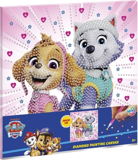 Deimantinė mozaika ant drobės PAW PATROL 30 × 30 cm
