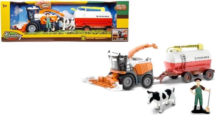 Farmer set – combine harvester with LED lights, sounds and accessories - 1 piece