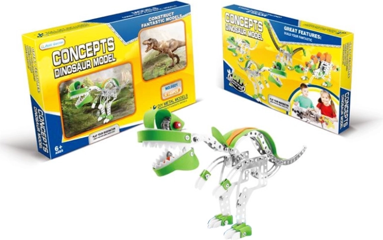 Metalinis konstruktorius dinozauras – 1 vnt.