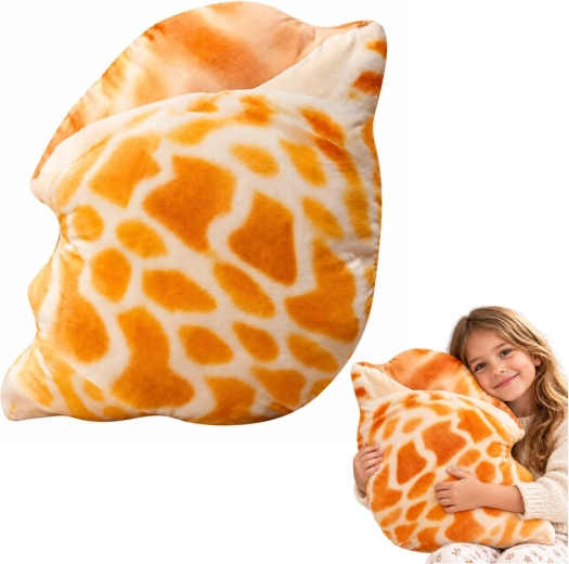Plush shell cushion 50 x 40 cm – Beige-orange