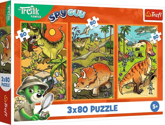 Treflik Family Puzzles: In the World of Dinosaurs 3x80 pieces