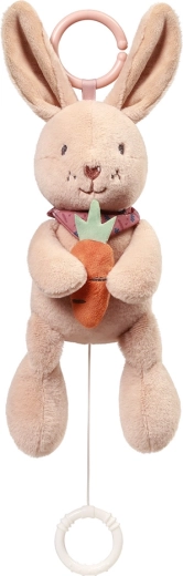 Muzikinis pliušinis zuikutis su C formos žiedu BABYONO Rabbit Karo, 0m+