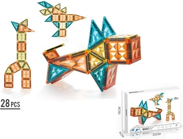 Magnetic Construction Set, 28 Pieces