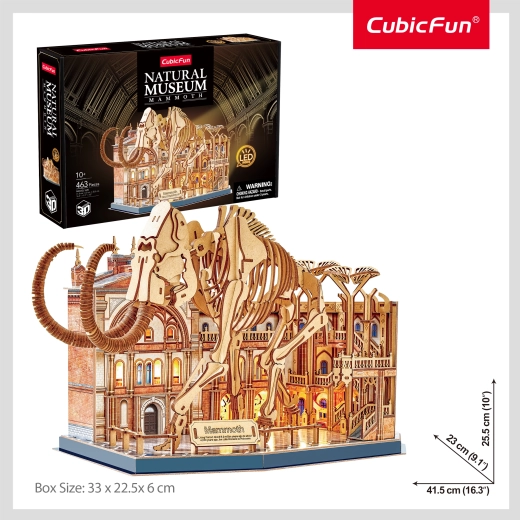 CubicFun 3D Puzzle Natural Museum Mammoth with LED Lighting