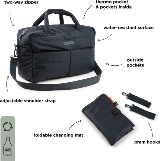 Done by Deer quilted changing bag black