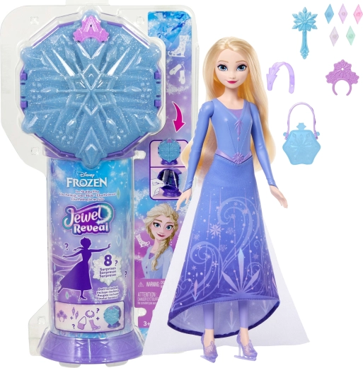 Mattel Disney Frozen Jewel Reveal lėlė Elsa su pačiūžomis ir priedais
