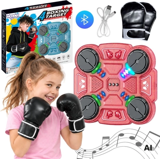 WOOPIE išmanusis muzikinis bokso taikinys su Bluetooth, rožinis