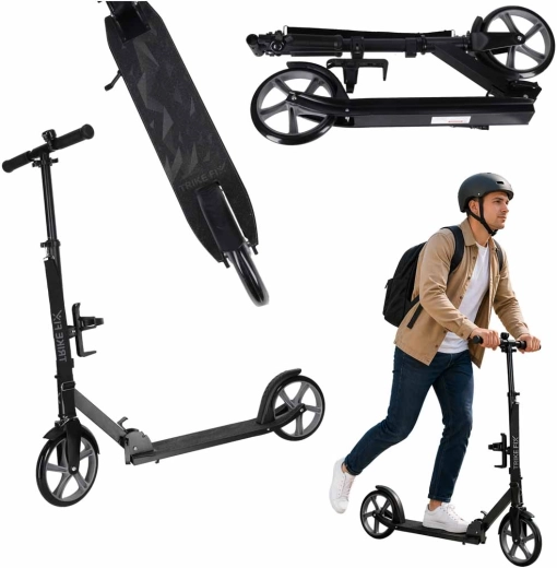 Sulankstomas miesto paspirtukas Trike Fix 200 mm, juodai pilkas