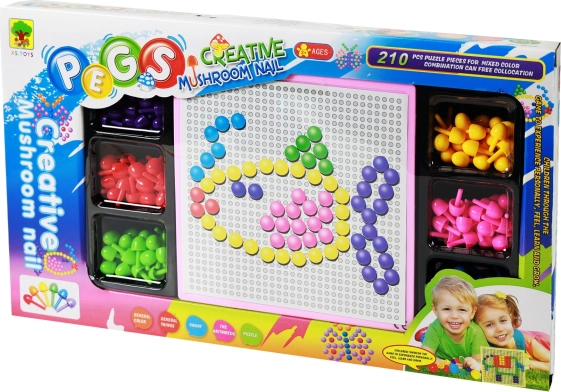 Spalvinga mozaika su kaištukais, 210 vnt.