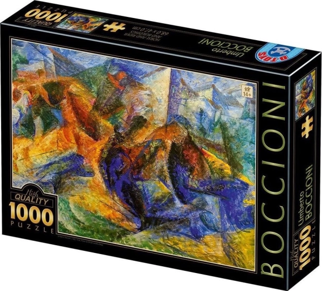 Dėlionė „Arklys, raitelis ir pastatai“ (1000 detalių)