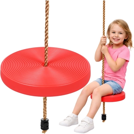 Kruzzel children's garden rope swing, disc, red