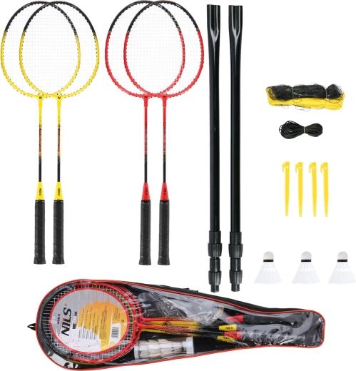 Badmintono rinkinys NILS NRZ264 Pro 4 žaidėjams su tinklu