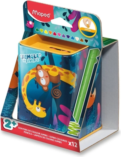 Maped spalvoti pieštukai Infinity Kidy Jumbo Jungle Fever 12 vnt.