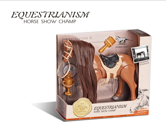 Interactive Grooming Horse with Long Mane