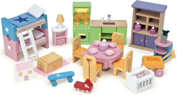 Le Toy Van pradinio lėlių namelio baldų komplektas