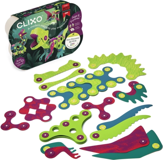 Clixo Dinosaurs – set of 22 magnetic pieces
